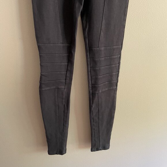 Express Women XXS Gray Ponte Grunge Biker High Waist Zip Front Moto Leggings NWT - Picture 4 of 12